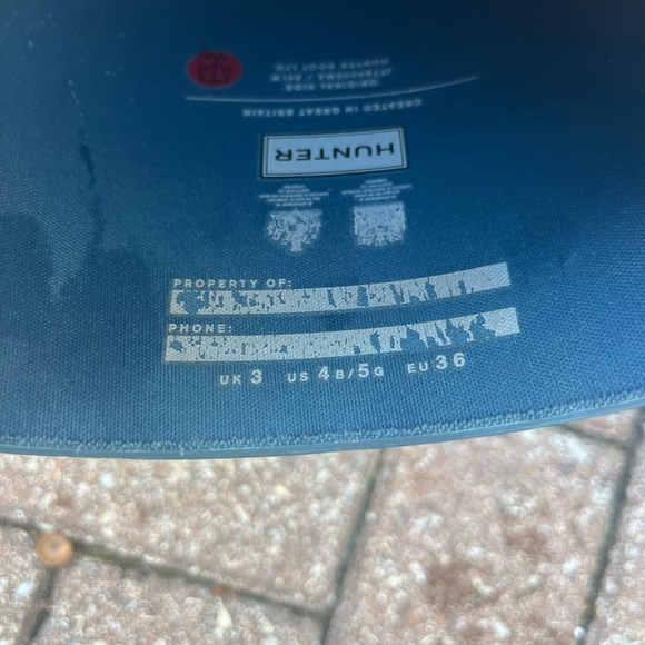 Hunter Original Kids Tall Boots Light Blue Size 5 - Picture 6 of 7